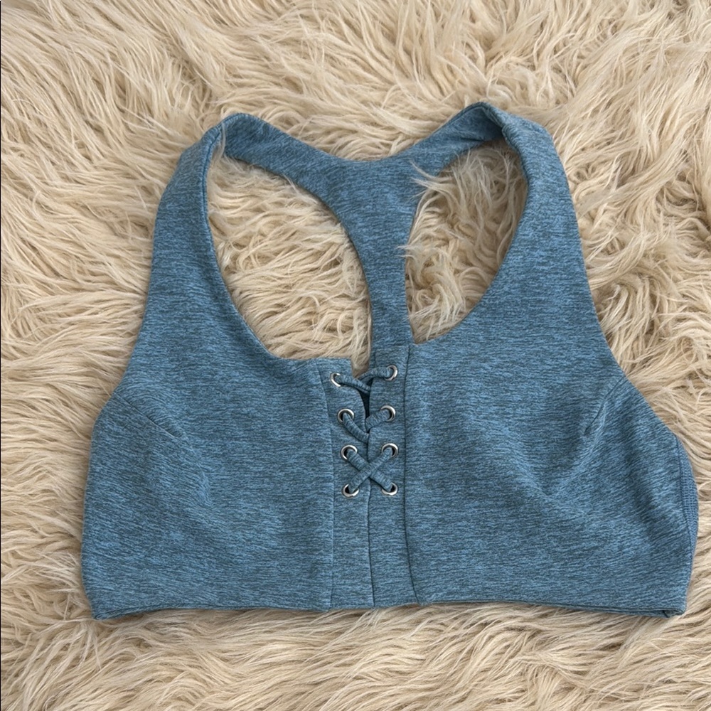 Bombshell Sportswear Blue Racerback Sports Bra